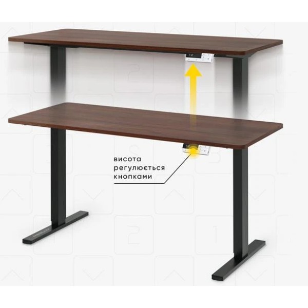 Фото - Стіл з електрорегулюванням висоти Mealux PowerDesk Duo Walnut (EVO-242 Duo Walnut /B)